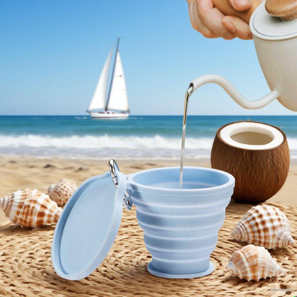 Portable Foldable Silicone Cup: On-the-Go, Food-Grade, Ideal for Outdoor Use and Mouthwash