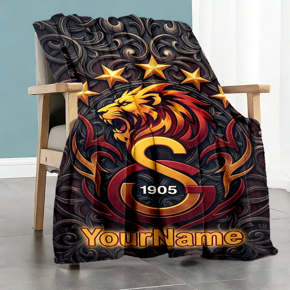 Galatasaray Customize Text Blanket Lightweight Customizable Blanket Soft Warm Cozy Throw For Living Room Picnics Seaside Office Chair For All Occasion