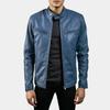 Men's Real Lambskin Leather Blue Jacket Classic Designer Jacket New Handmade