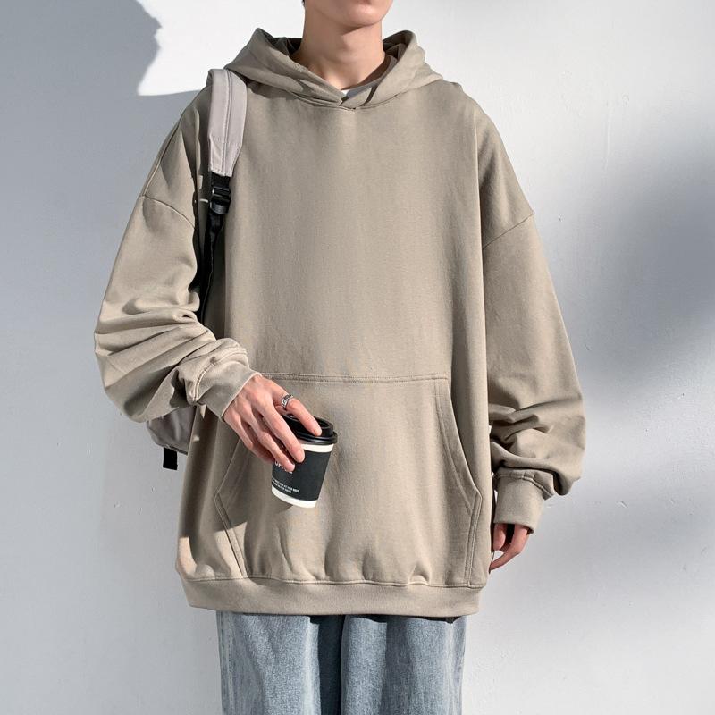 Осенняя новая мужская модная шапка-толстовка махровая однотонная рубашка с пустым дном пара толстовка с капюшоном