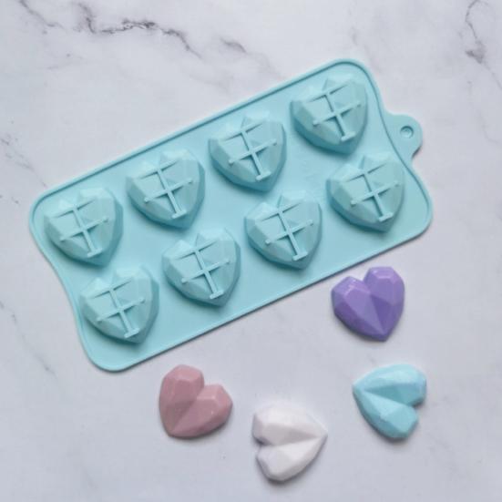 Fondant Mold Reusable Kitchen Supplies Easy To Clean Heart Shape Ice Cubes Biscuit Pastry Manual Baking Mould Convenient Decorative