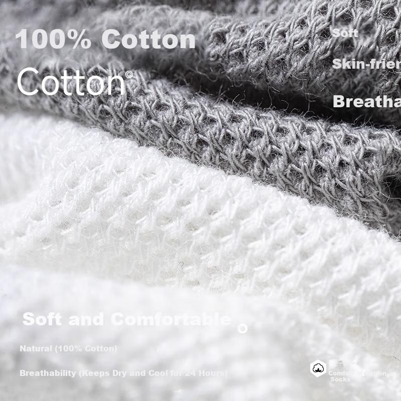 Mengtejiao Men's Summer Thin Socks, 100% Pure Cotton, Mugwort Deodorant Short Socks, Breathable Mesh Casual Sports Socks for Summer