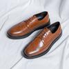 Fashion Brand Block Carved Leather Shoes Men's Pointy Oxford Shoe Business Official Wedding Shoes Soft Man Dress Leather Casual Shoes