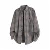 Spring And Autumn Men'S Plaid Shirt Jacket Hong Kong Style Men'S Casual Loose Long Sleeve Shirt