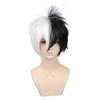 Дешевый синтетический парик аниме, черно-белая челка, натуральный вьющийся косплей, парик