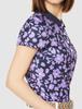 FootJoy Modern Classic Flower Print Short Sleeve Cooling Shirt, Purple, Women's, Size Small, 80553-S