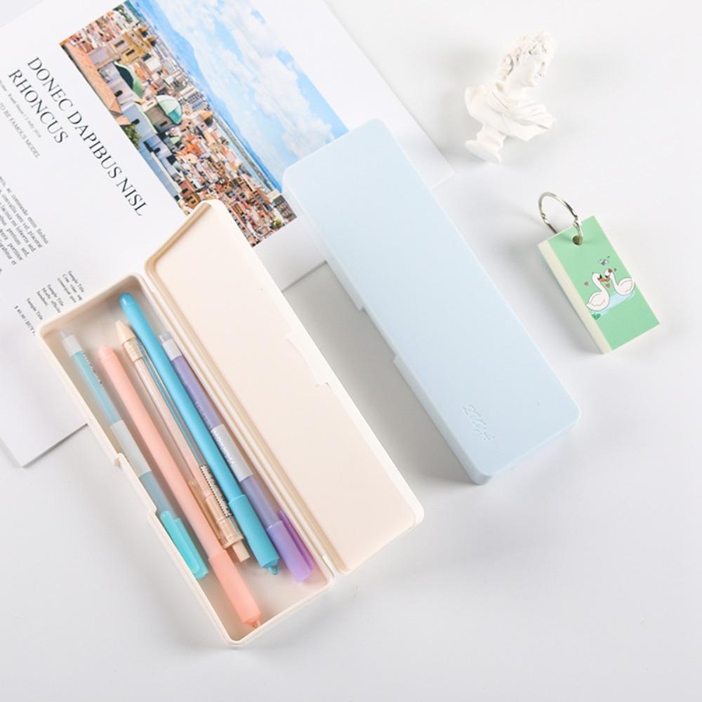 Frosted Pencil Box Plastic Stationery Storage Box School Office Supplies Pencil Case Students