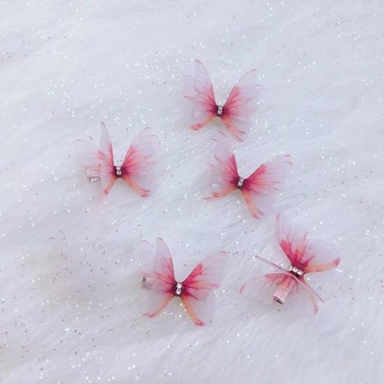 Yousheng 5 шт., заколки для волос с декором в виде бабочек для девочек, двухсторонние заколки для волос с 3D-дизайном в виде бабочек, противоскользящие заколки для волос, инструмент для укладки волос