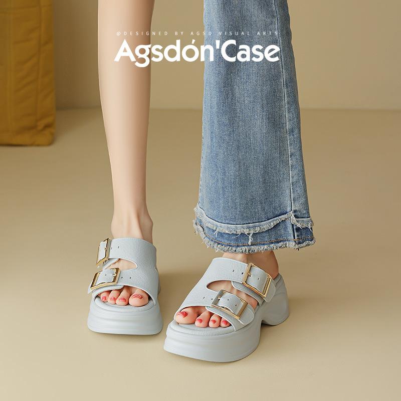 Augustine Platform Slippers Women's Summer Sandals Women's 2025 New Beautiful Skirt Beach Cool Slippers