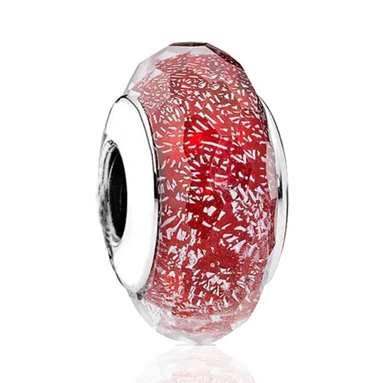 Новые оригинальные медные бусины-шармы из муранского стекла в виде цветка и листа, космическая радуга, для браслета, сделай сам, женские ювелирные изделия, подарок