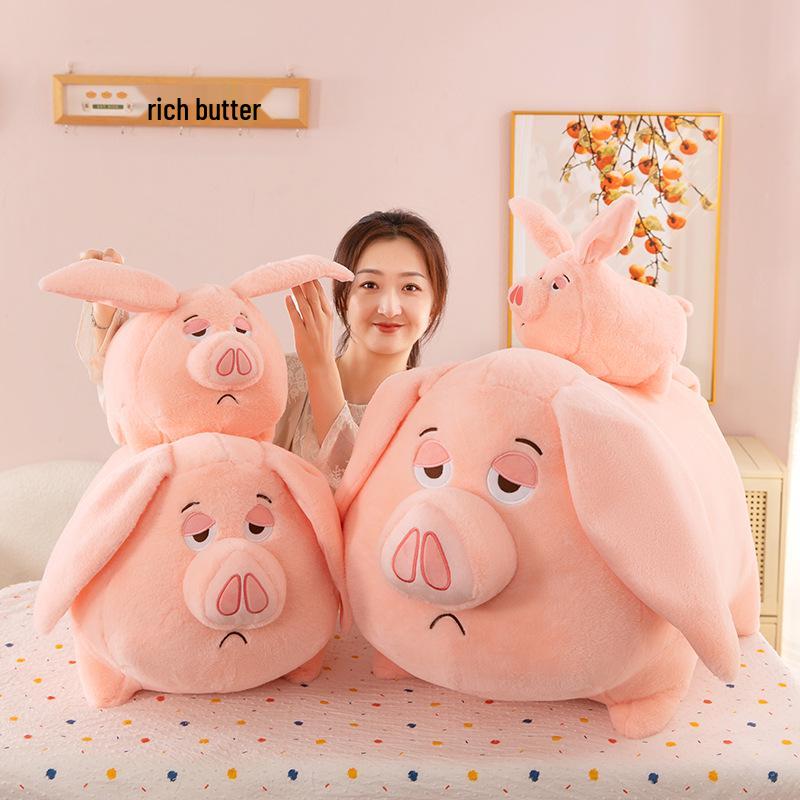 Taiyi Mount Long-Eared Pink Pig Plush Toy - Cute 8-Inch Doll