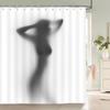 Водонепроницаемая женская шторка для душа Shadow Сексуальный портрет девушки Высококачественные шторы для ванной для украшения дома с крючками