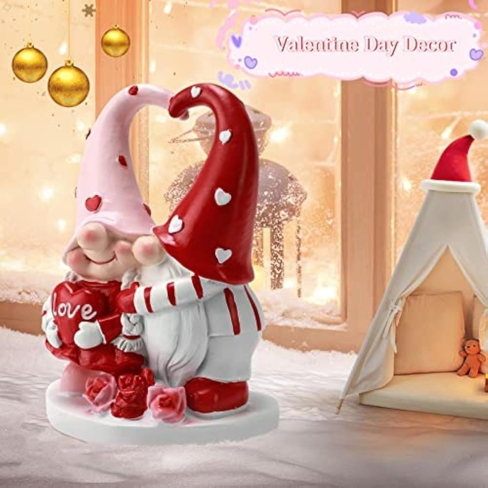 Decorative Valentine's Day Decor Romantic Heart Ornament Cute Heart Dwarf Figurine  Lover Gift