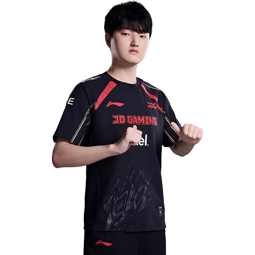 Спортивная коллекция Li Ning Футболка с рукавом реглан Унисекс Черный Сезон 2024 Команда JDG ATSU649-1