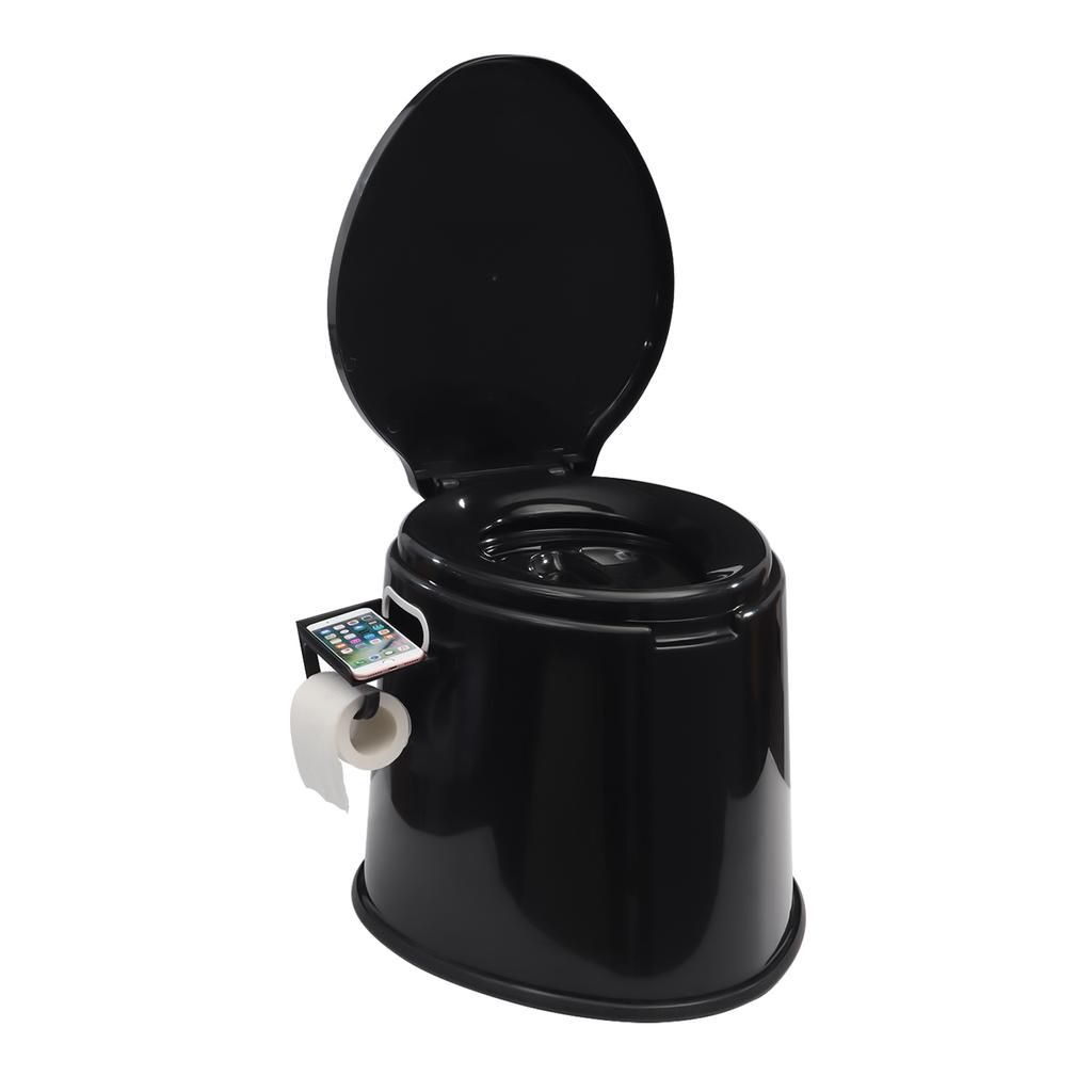 Portable Camping Toilet Composting Potty Lugable Loo For Kids Adults Bucket Seat With Removable Paper Holder