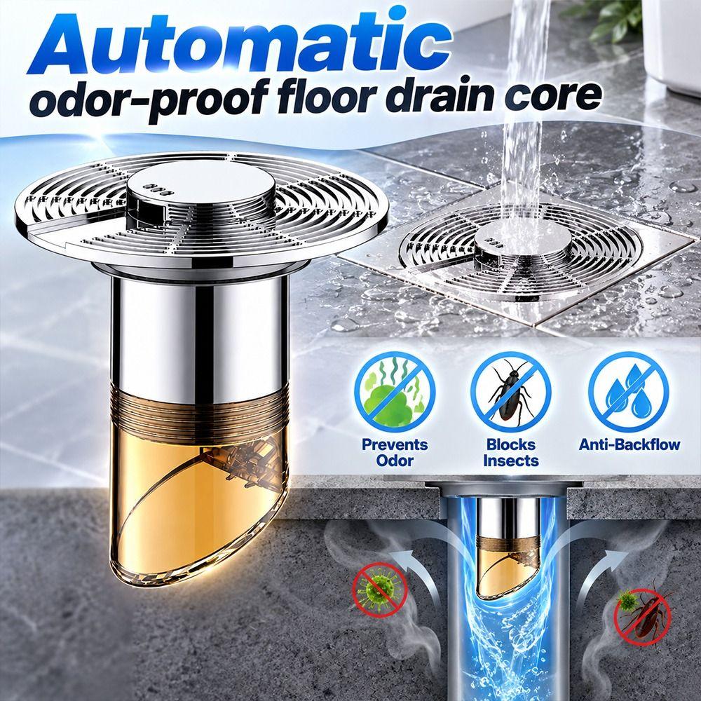 ABS Automatic Drainage Floor Drain Insect-proof Drain Filter Strainer Bathroom Drainage