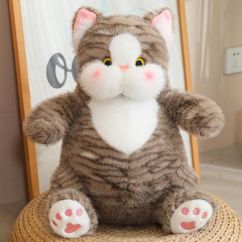 Q Elastic Soft Waxy Cute Bobo Cat Plush Doll Fat Cat Lazy Cat Hug Soothing Home Ornament Rag Doll
