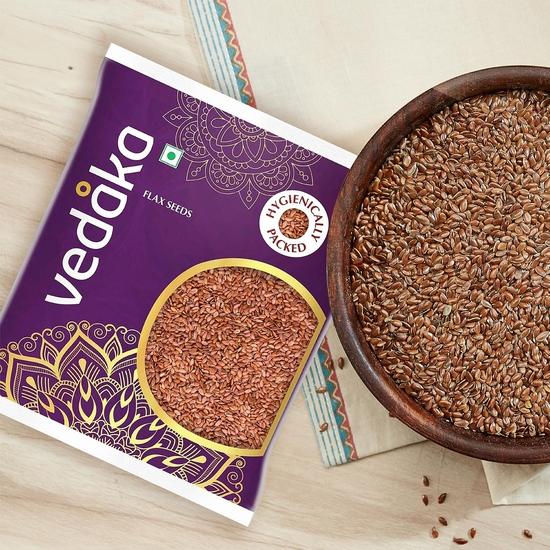 Сырые семена льна Vedaka - 500 г | Богаты антиоксидантами | Гигиенически упакованы