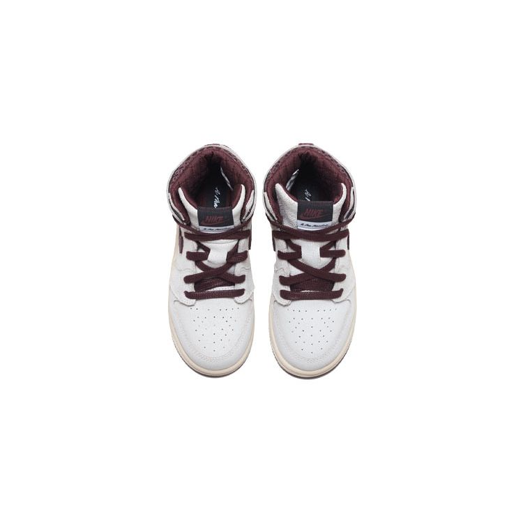 Jordan AJ1 Retro High OG TD Unisex Sail Cracked Leather Burgundy Crush DO7098-100