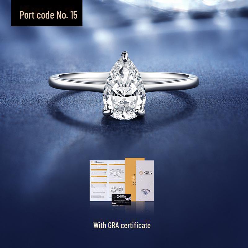 Кольцо Banyan Tree S925 Silver Moissanite Water Drop Ring - Изысканный легкий роскошный дизайн