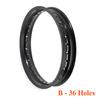 2.50*17 Inch 32 36 Spokes Holes Aluminum Alloy Black Rim Motorcycle 17 Inch 2.50x17 Wheel Rims