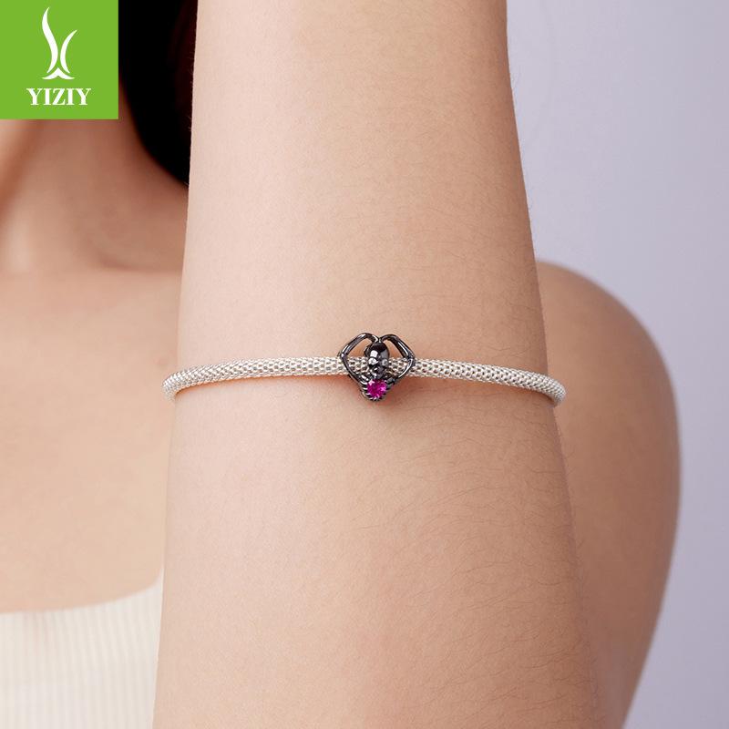 Хэллоуин Чем Сердце Череп Аксессуары для бисероплетения Забавный Фестиваль Посеребренный S925 Позолоченный Черный Бусины Бисероплетение