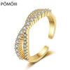 New Golden Rings  For Women Adjustable Intersect Opening S925 Silver Refined Zircon Ring Lover Festival Anniversary Gift