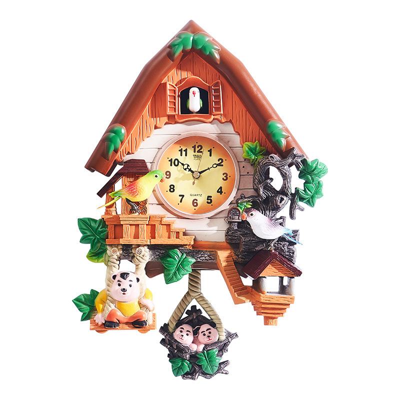 Decorative Cuckoo Wall Clock Octopus Time-reporting Living Room Clock Voice Control Children's Clock European-style Clock YD208