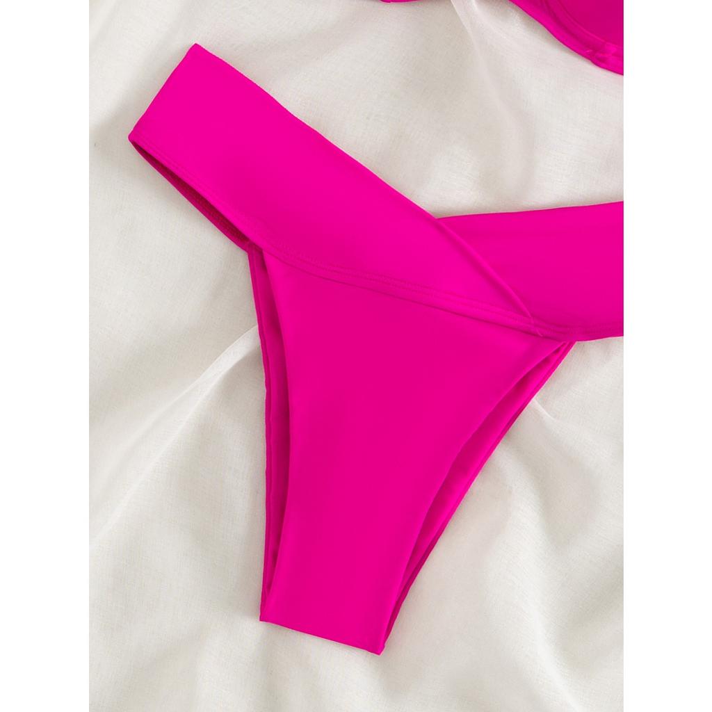 Женские бикини, однотонные купальники, сексуальные купальники, пляжная одежда, купальный костюм