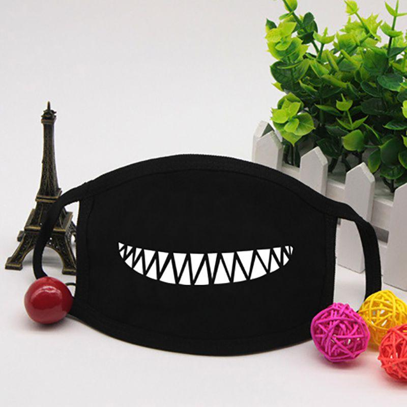 Fashion Women Men Face Masks Pattern Solid Black Mask Half Face Mouth Muffle