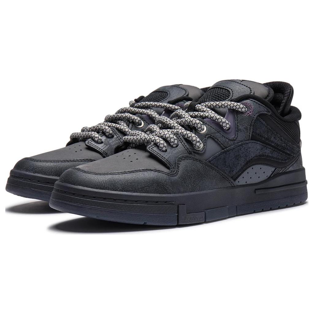 Pleasures X Li Ning Comfortable Versatile Non-Slip Low-Top Sneakers Men Sneakers Black AECT065-1