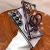 Luxury Plating Magnetic Bracket for Magsafe Clear Case for Samsung Galaxy S25 S24 Ultra S23 S22 S21 Plus With Holder Stand Phone Cover