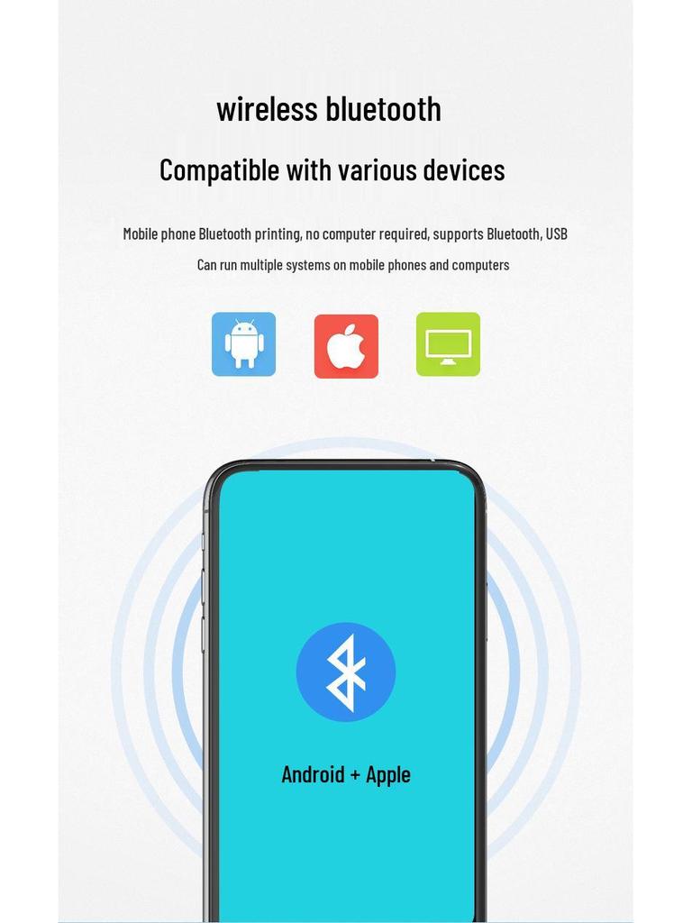 Youku TDL407H Портативный беспроводной Bluetooth 4" термопринтер для этикеток