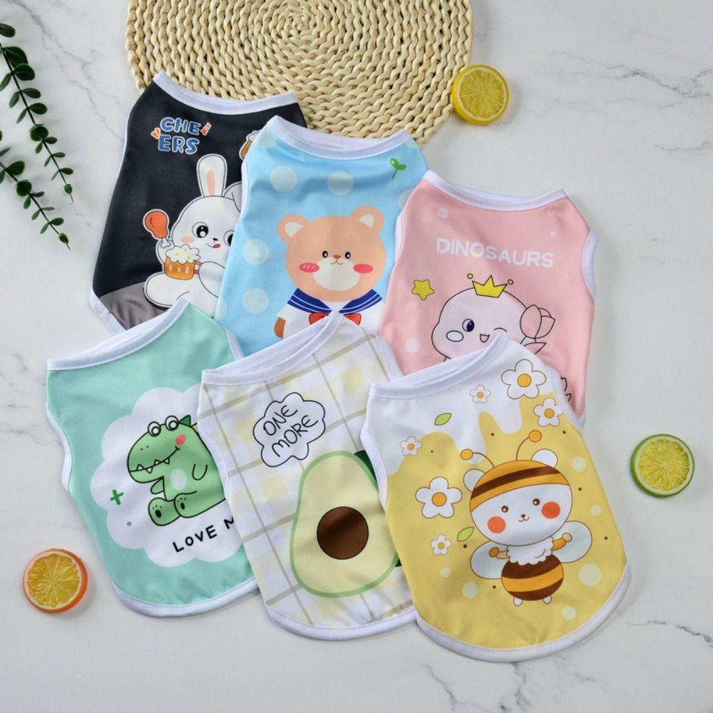 Small Dogs Dog T-Shirts Sleeveless Cat Puppy Clothes Cute Pet Vest