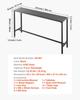 Outdoor Bar Table, 160 x 37.5 cm Patio Bar Table, Waterproof Top & Sturdy Metal Frame, Rectangle Counter Height Dining Tables, Outdoor Furniture for