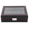 10Slot Watch Box Travel Carbon Fiber Case Jewelry Display Storage Collector Organizer