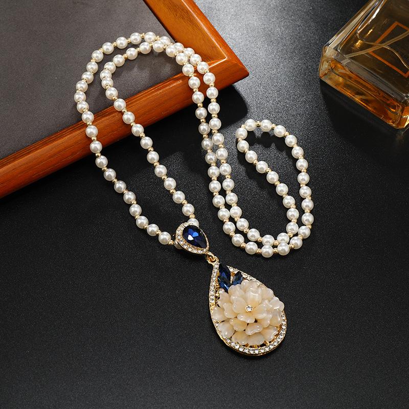 Длинное и изысканное колье, хрустальный кулон, цепочка для свитера, высококачественное и универсальное колье, простые и высококачественные аксессуары для цепочки для свитера.