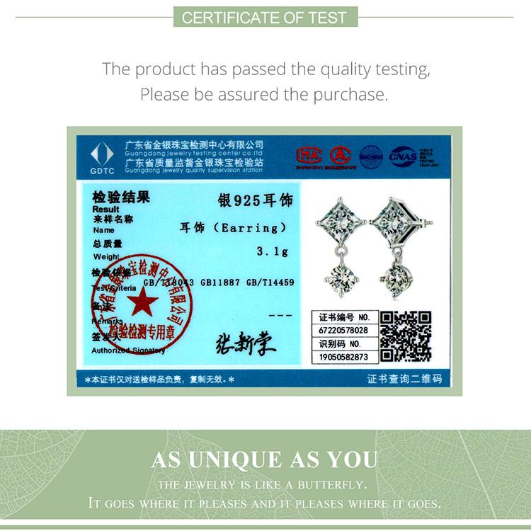 Женские серьги-гвоздики BAMOER из стерлингового серебра 925 пробы с нежным кубическим цирконием, изящные роскошные серьги-гвоздики для девочек, изысканные ювелирные изделия Gitf