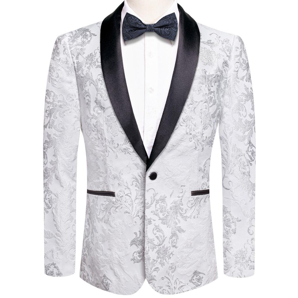 Men's Floral Dress Suit Luxury Embroidered Wedding Blazer Dinner Tuxedo Jacket