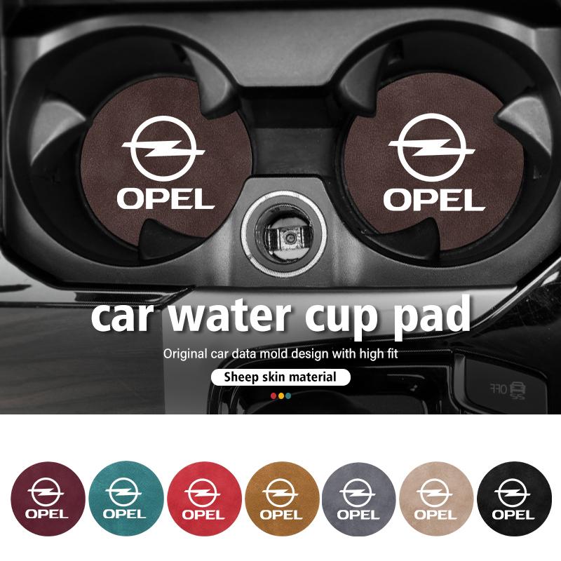 2pcs Car Coasters Water Cup Slot Non-Slip Mat Drink Holder Pad For Opel Insignia Corsa Zafira Mokka Grandland Antara Ampera