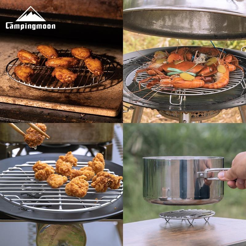 CAMPINGMOON Pot Bottom Net Bold 304 Stainless Steel Scott Grill Steaming Rack Stew Pot Bottom Net Pizza Barbecue Net
