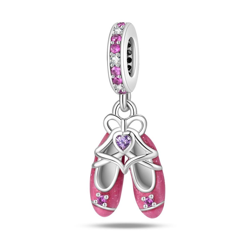 2026 Barbie Pink Girl Heart DIY Jewelry Accessories Bracelet 925 Silver Charm Beads