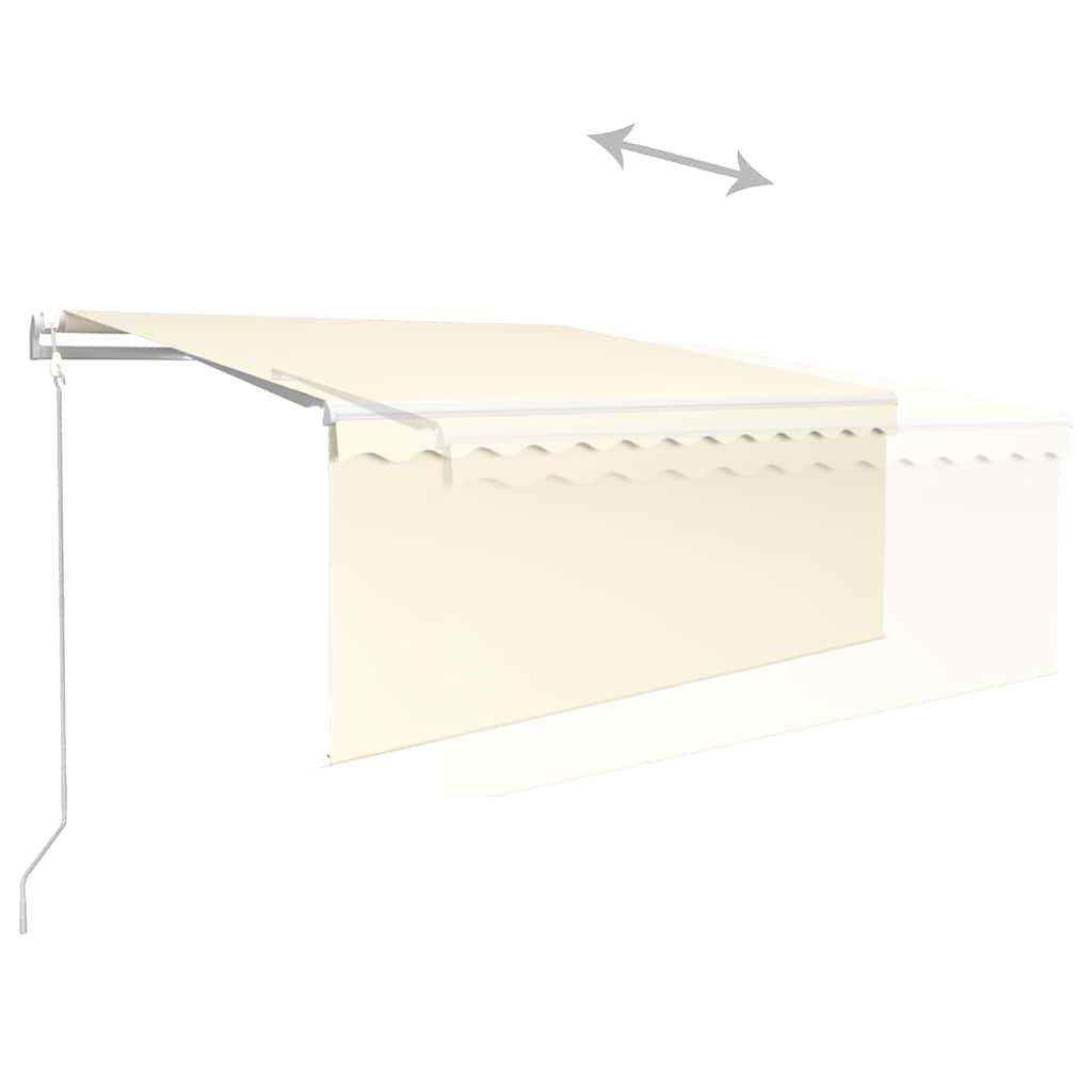 Automatic Retractable Awning with Roller Blind and LED Lights Wind Sensor 3x2.5 m Cream