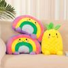 Cartoon Cute Rainbow Pineapple Plush Toy Kawaii Stuffed Fluffy Fruits Plushies Throw Pillow Doll Anime Soft Kids Toys for Girls