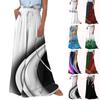 Women High Waisted Wide Leg Pants Summer Casual Flowy Palazzo Pants Floral Print Beach Trousers With Pocket
