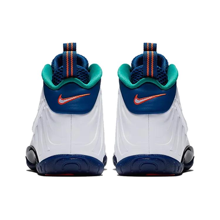Nike Little Posite Pro Grade School 'Neptune Green' (Unisex) White / Gym Blue-Cone-Neptune Green Kids' Basketball Shoes 644792 404