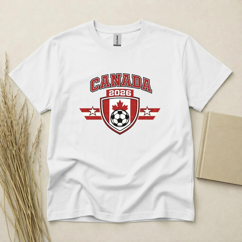 Canada 2026 Football Fan Children's Children's Children's T Children's T-shirt Soccer Supporters Gildan Cotton Family Top