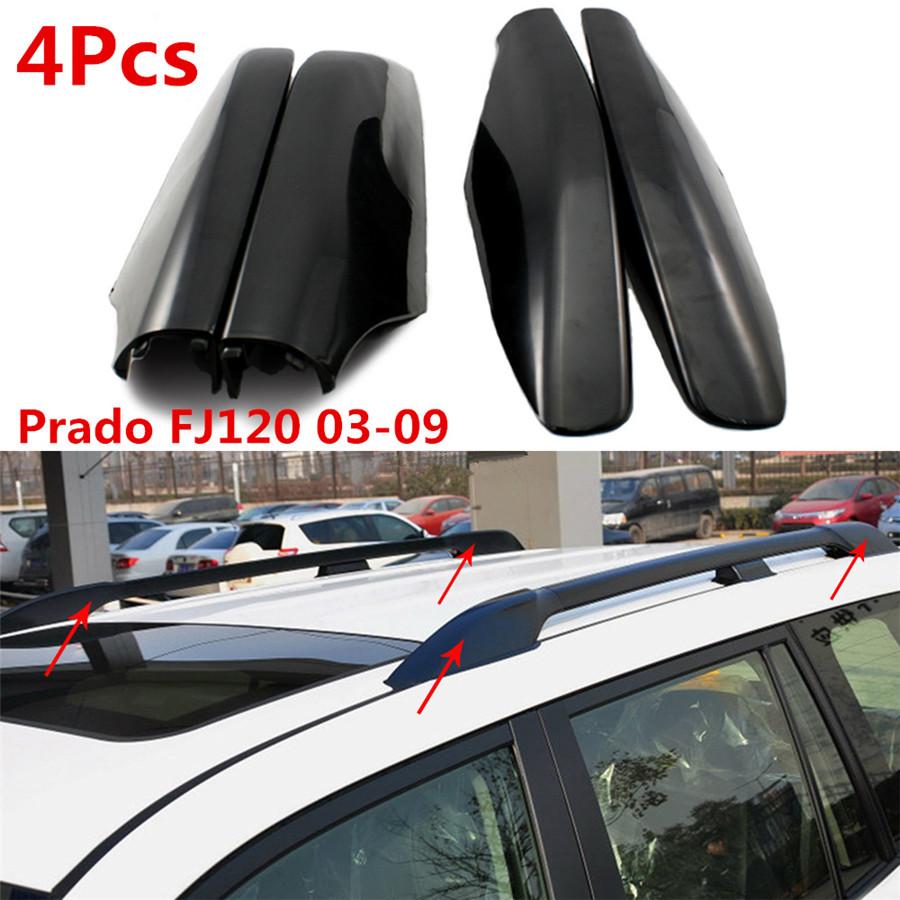 4 Pcs For Toyota Land Cruiser Prado FJ120 03-09 Roof Rack Rail End Cover Shell R
