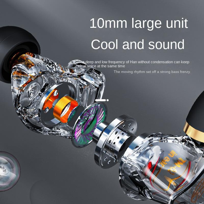 TM02 Sports Monitoring Titanium Film Mobile Phone Heavy Subwoofer Wired Back -wrapped Headphones