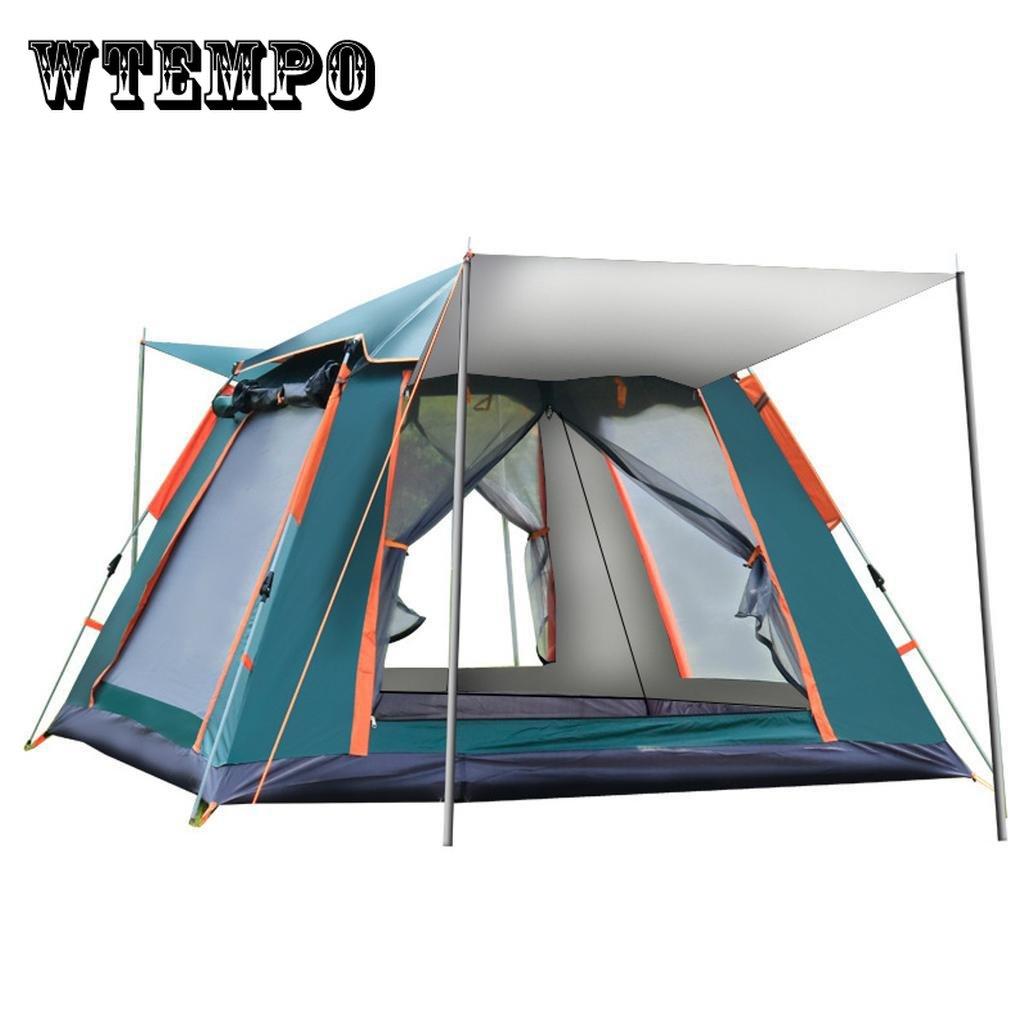 6-7/3-4 Person Large Fully Automatic Tent Quick Open Bomb-Up Instant Setup Camping Tent Four-Sided Windproof Rainproof Beach Carring Bag